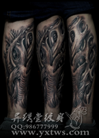 欧美3D小包臂纹身