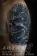 欧美3D骷髅纹身