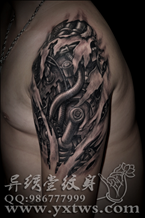 欧美机械3D纹身