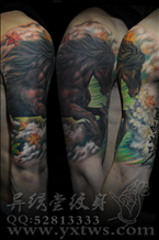 彩色写实马纹身