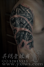 欧美3D机械臂纹身