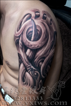 3D黑白包臂纹身