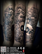 斯古骷髅玫瑰包小臂