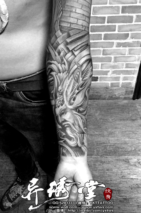 海神波塞冬花臂