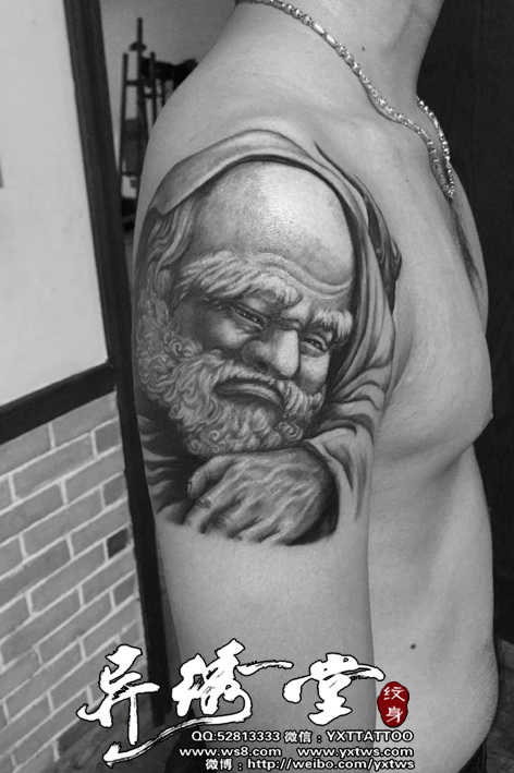 达摩头像纹身