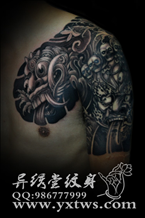 传统人物半甲纹身