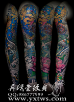 彩色花臂纹身